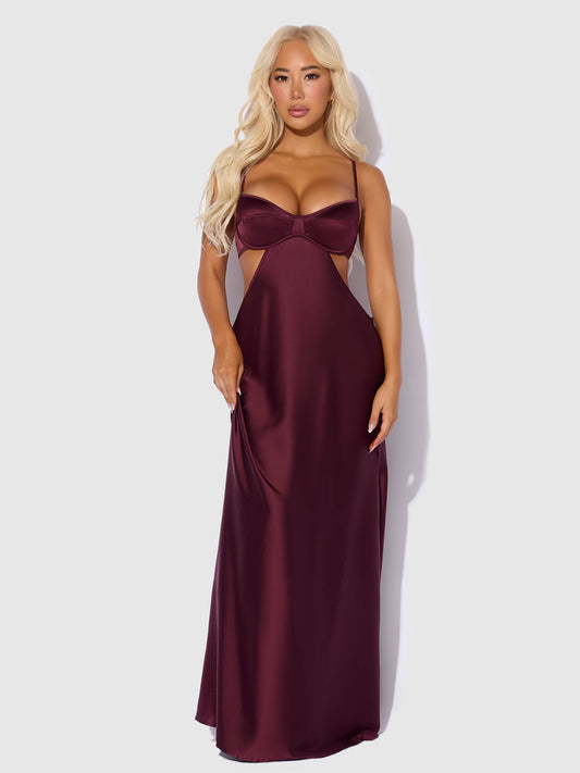 DIANA SATIN MONO WIRE LONG GOWN