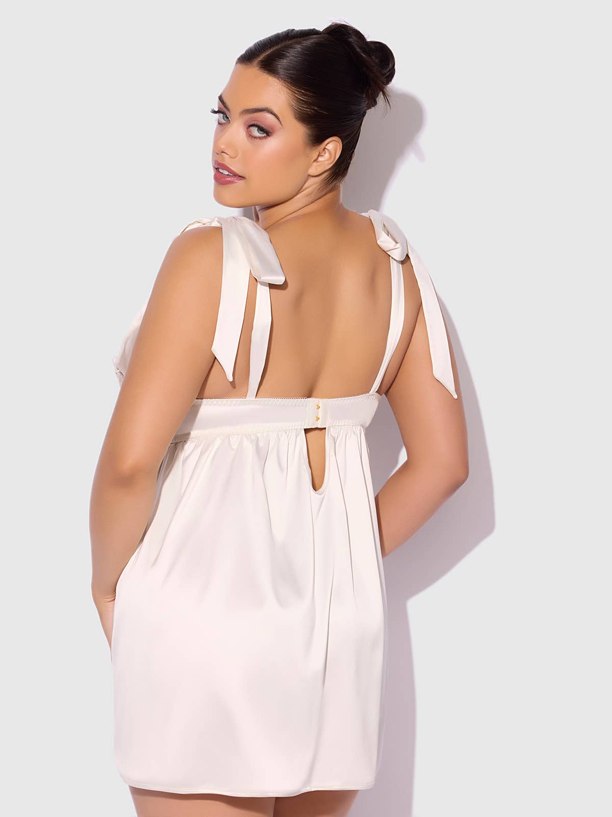ROSALIE BRIDAL SATIN & LACE BABYDOLL & G-STRING SET