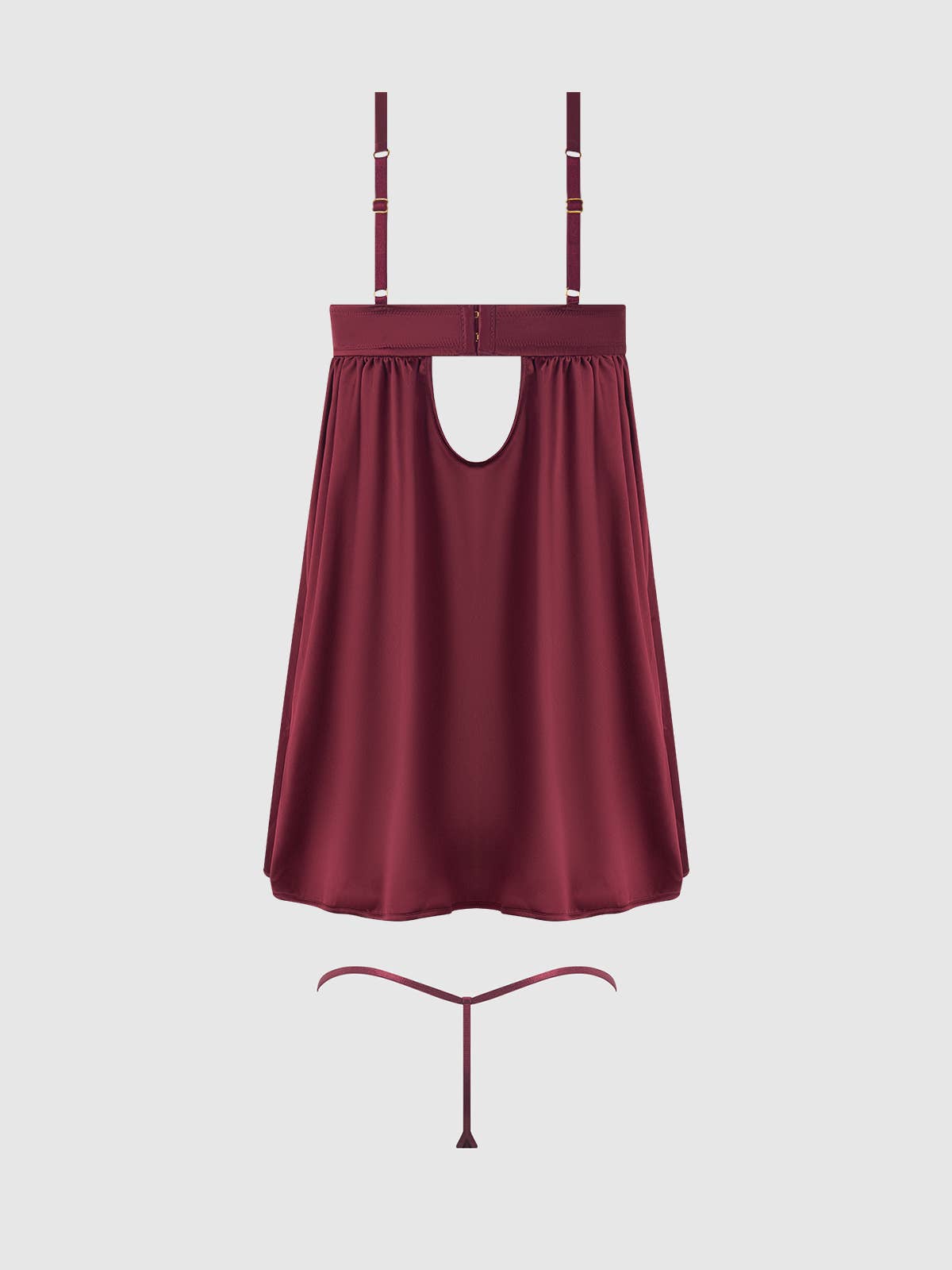 CANDICE SATIN & MESH CORSETTED BABYDOLL & G-STRING SET