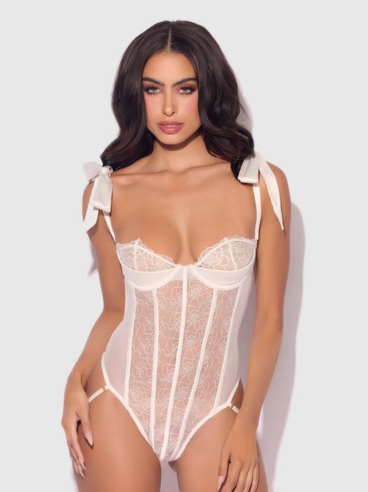 FRANCESCA BRIDAL EMBROIDERED LACE TEDDY