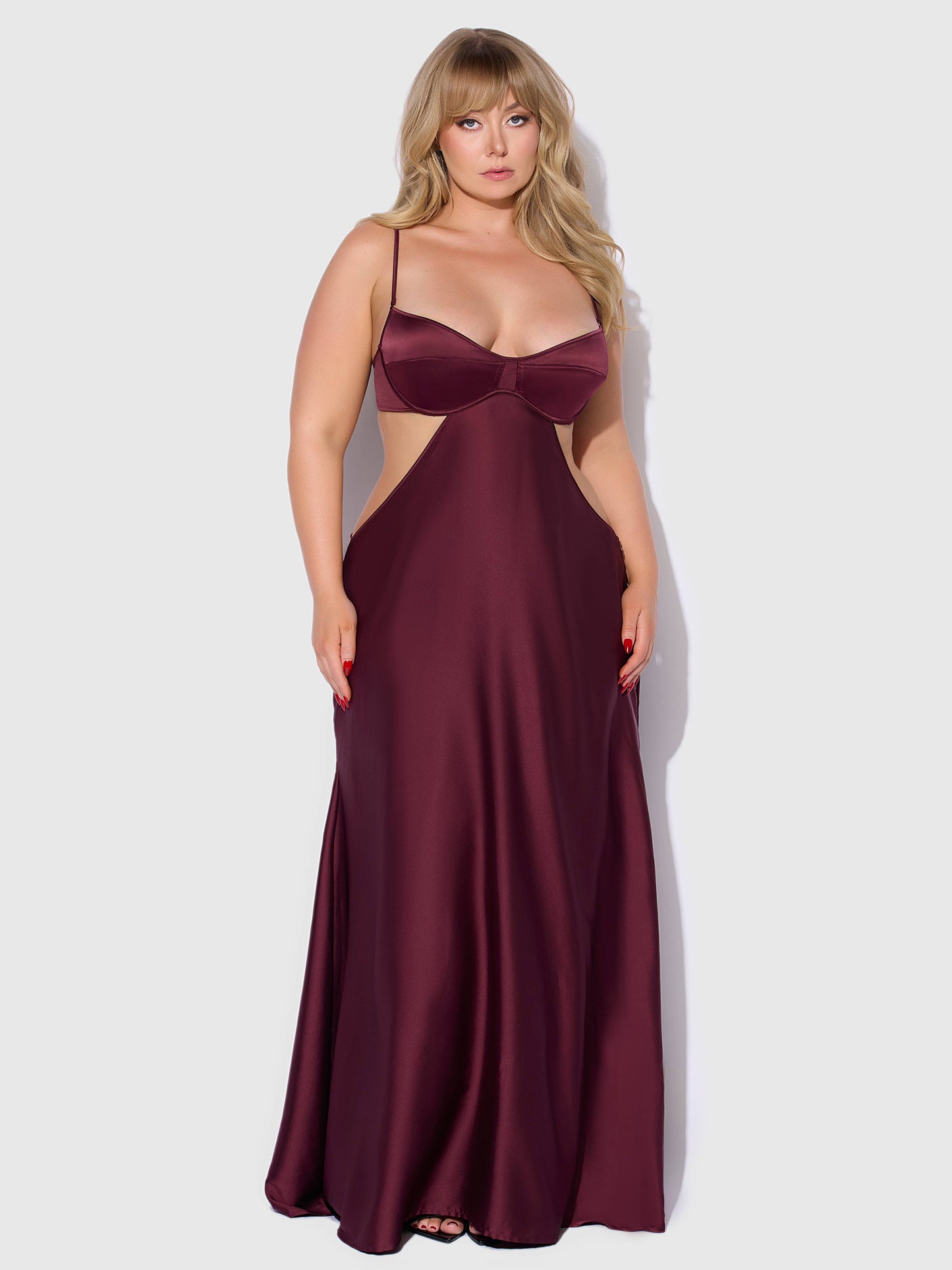 DIANA SATIN MONO WIRE LONG GOWN