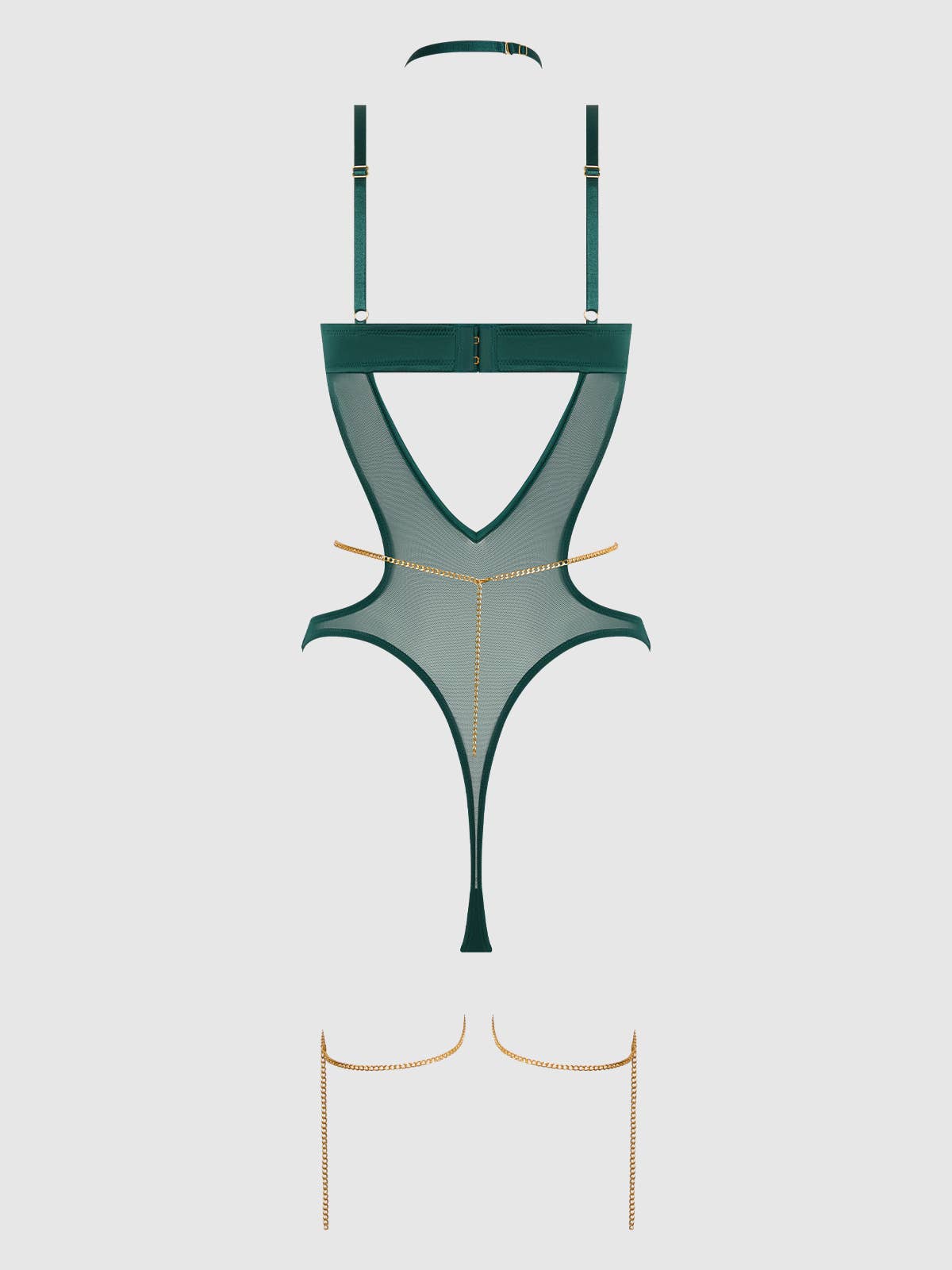 ANAYA SATIN & CHAIN HALTER TEDDY