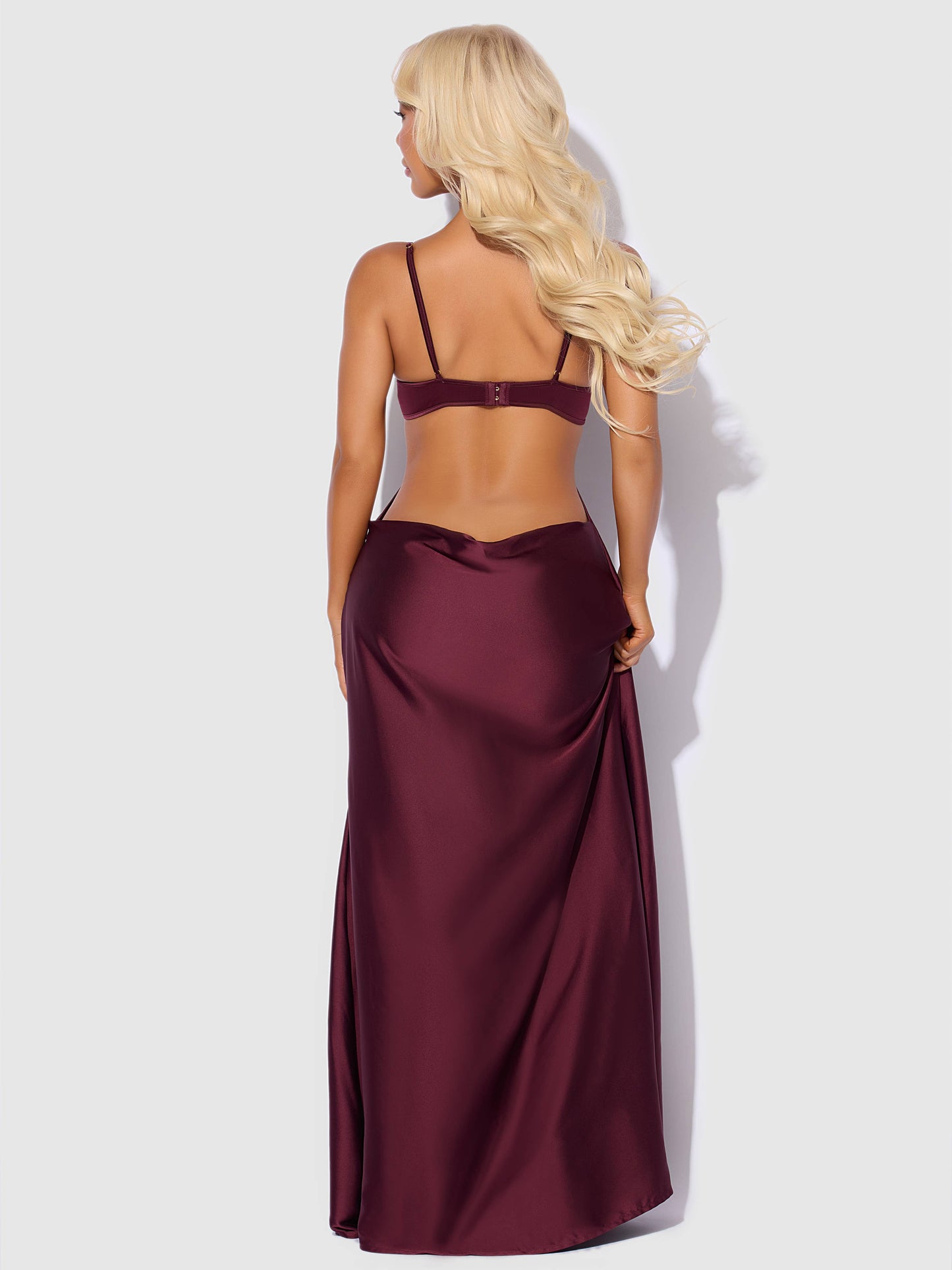 DIANA SATIN MONO WIRE LONG GOWN